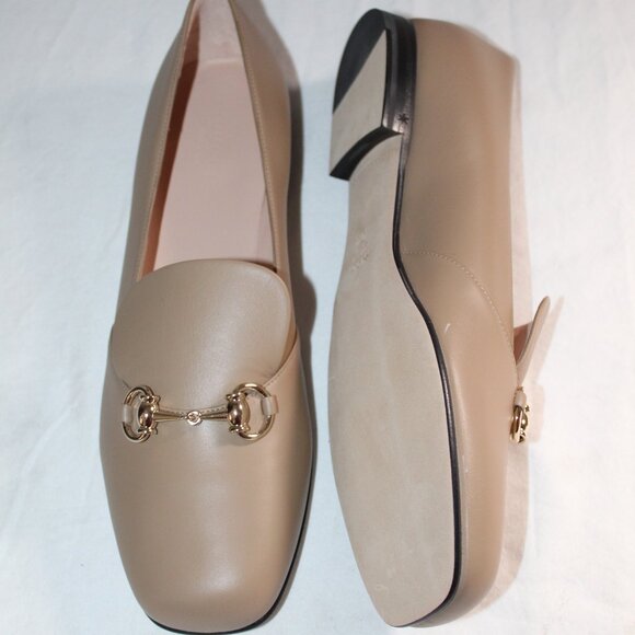 NWB Gucci Horsebit Leather Flats Loafers Slip Ons Bright Camel 40.5 466702 - Picture 3 of 6